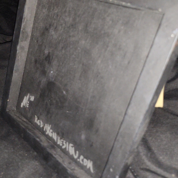 Original Abstract Pour Painting On Wood Glossy Resin Finish Dark Metallic 8"×8" - Picture 9 of 9